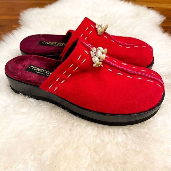 🍋 Cyndy Mandel • Women’s Handmade Clog Style Slip-On Shoes Size 8 - Picture 1 of 9